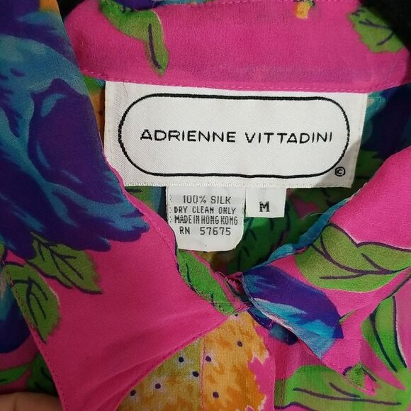 {Adrienne Vittadini} Vintage 80s Set: Jacket and Blouse Floral Print - Picture 17 of 17